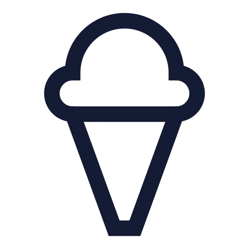 Ice Cream Cone Icon in Stroke Sharp style