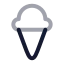 Icecreamcone icon with twotone rounded style