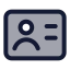 Idcard icon with duotone standard style