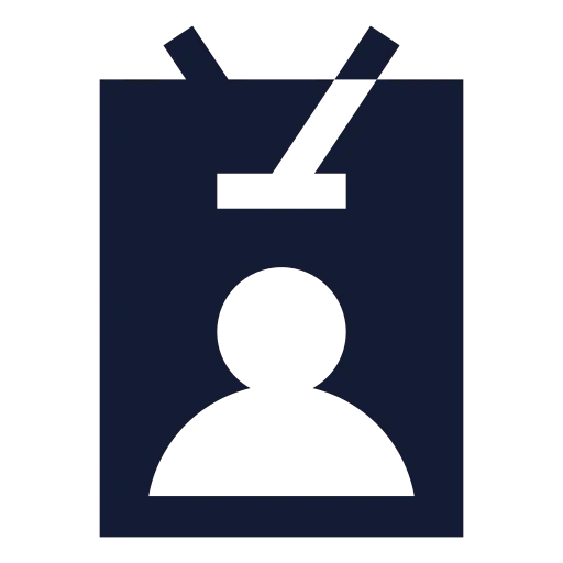 Id Card Lanyard Icon in Solid Sharp style