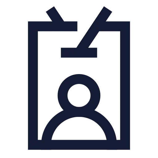 Id Card Lanyard Icon in Stroke Sharp style