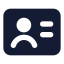 Idcard icon with solid standard style
