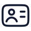 Idcard icon with stroke rounded style