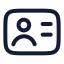 Idcard icon with stroke rounded style
