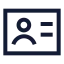 Idcard icon with stroke sharp style