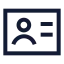 Idcard icon with stroke sharp style