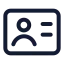 Idcard icon with stroke standard style