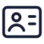 Idcard icon with stroke standard style