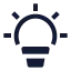 Idea icon with solid sharp style