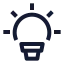 Idea icon with stroke sharp style