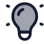 Idea icon with duotone rounded style
