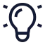Idea icon with stroke sharp style