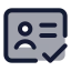 Identitycardcheck icon with duotone standard style