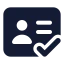 Identitycardcheck icon with solid standard style