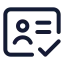 Identitycardcheck icon with stroke standard style