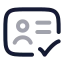 Identitycardcheck icon with twotone rounded style