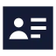 Identitycard icon with solid sharp style