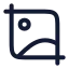Imagecrop icon with stroke rounded style