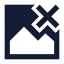 Imagedelete icon with solid sharp style