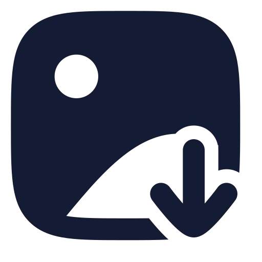 Image Down Icon in Solid Rounded style