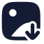 Imagedown icon with solid rounded style