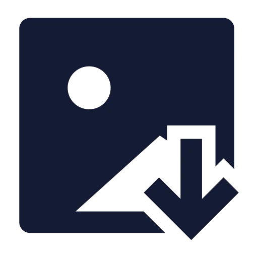 Image Down Icon in Solid Sharp style