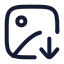 Imagedown icon with stroke rounded style