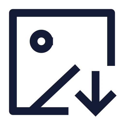 Image Down Icon in Stroke Sharp style