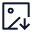Imagedown icon with stroke sharp style