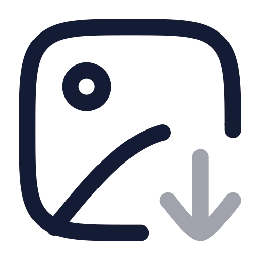 Image Down Icon in Twotone Rounded style