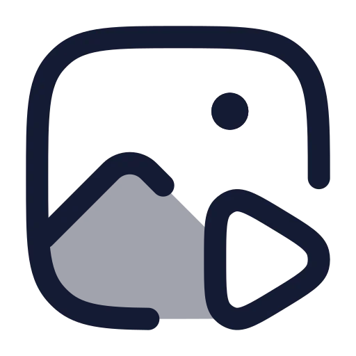 Image Play Icon in Duotone Rounded style