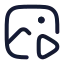 Imageplay icon with stroke rounded style