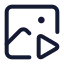 Imageplay icon with stroke standard style