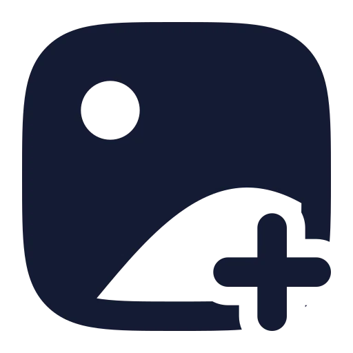 Image Plus Icon in Solid Rounded style