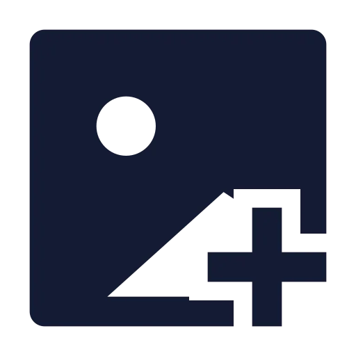 Image Plus Icon in Solid Sharp style