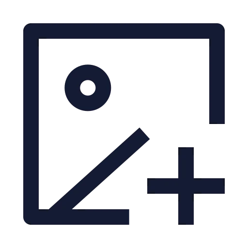 Image Plus Icon in Stroke Sharp style