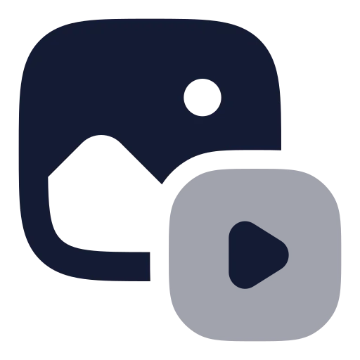 Image To Video Icon in Bulk Rounded style