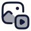 Imagetovideo icon with duotone rounded style