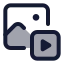 Imagetovideo icon with duotone standard style