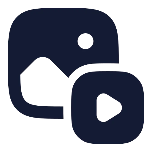 Image To Video Icon in Solid Rounded style