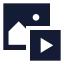 Imagetovideo icon with solid sharp style
