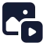 Imagetovideo icon with solid standard style