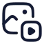 Imagetovideo icon with stroke rounded style