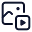 Imagetovideo icon with stroke standard style
