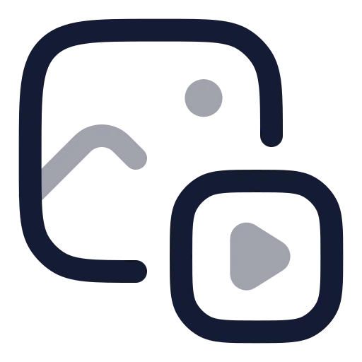 Image To Video Icon in Twotone Rounded style