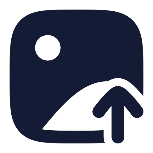Image Up Icon in Solid Rounded style