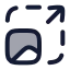 Imageupscale icon with duotone rounded style