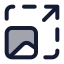 Imageupscale icon with duotone standard style