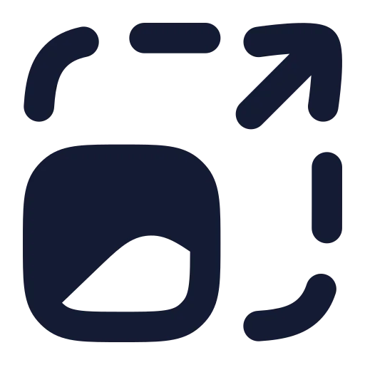 Image Upscale Icon in Solid Rounded style