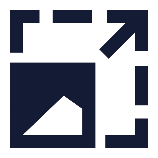 Image Upscale Icon in Solid Sharp style